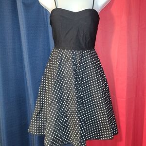 Forever Black and White Polka Dot High Low Dress 90s Y2k